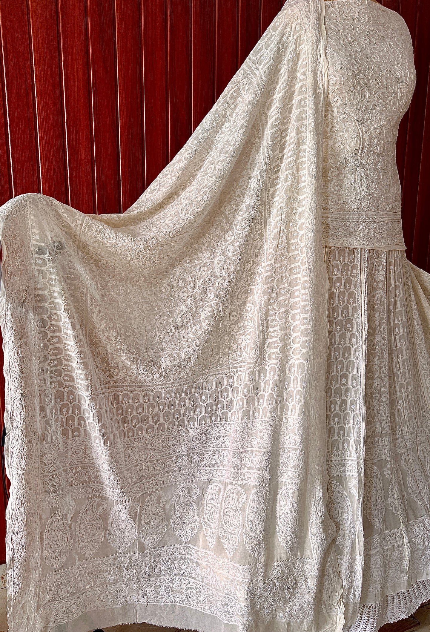 Suhaan 3 Taar fine Chikankari Lehenga